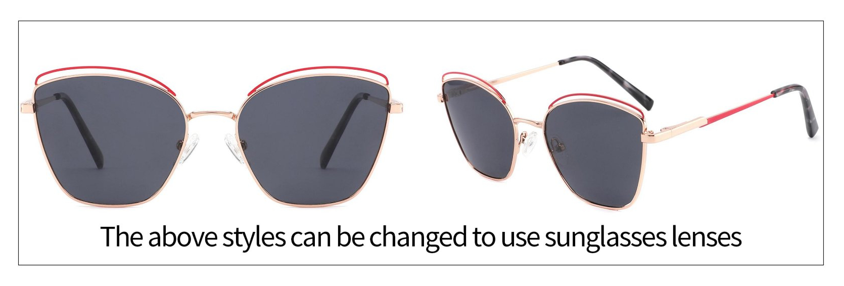 Lady's Double Color Metal Optical Frames Glasses