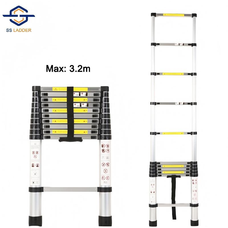 China Manufacturer Hot Selling Portable Aluminium Loft Retractable Attic Ladder Telescopic Ladder for Household