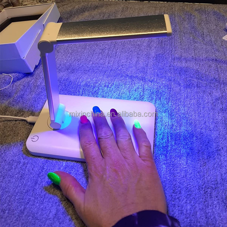 20W Adjustable Flexible Mini UV Lamp Gel Foldable Cordless Nail Lamp Dryer One Finger Flash Cure Table Nail Lamp