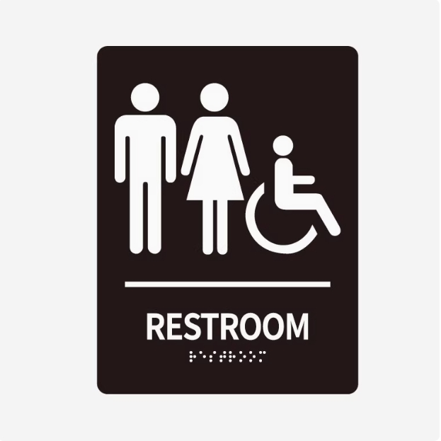 Gender Neutal Accessible Washroom Signs with Braille Signs