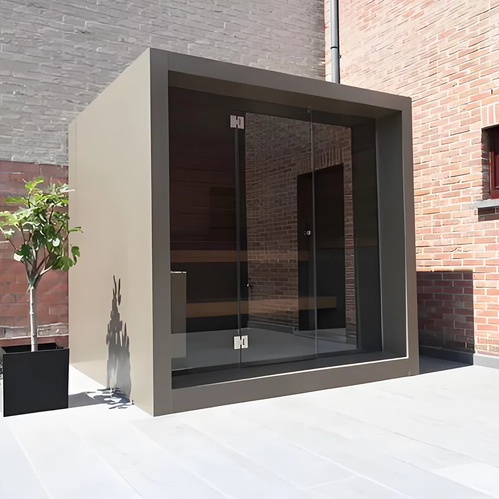 Size of Traditional Steam Panoramic Sauna Outside The Gym or Garden