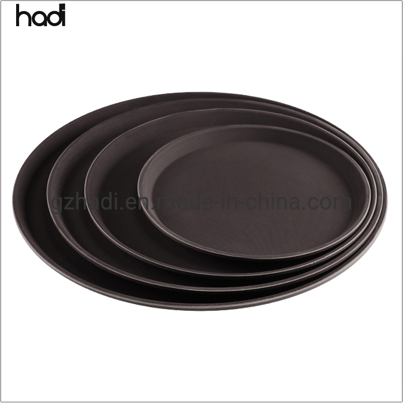 Wholesale China Factory Food Service Supplies Round Plastic Anti Non-Slip Serving Tray Sales Reasonable Price Anti Slip Serving Tray