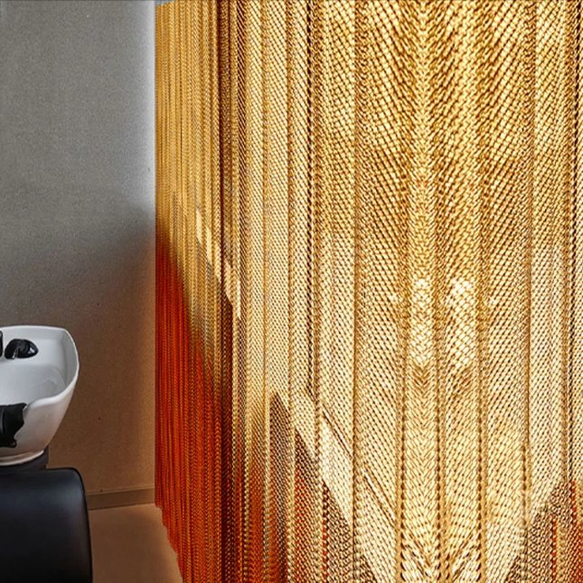 Decorative Metal Curtain Coil Drapery Mesh Panel