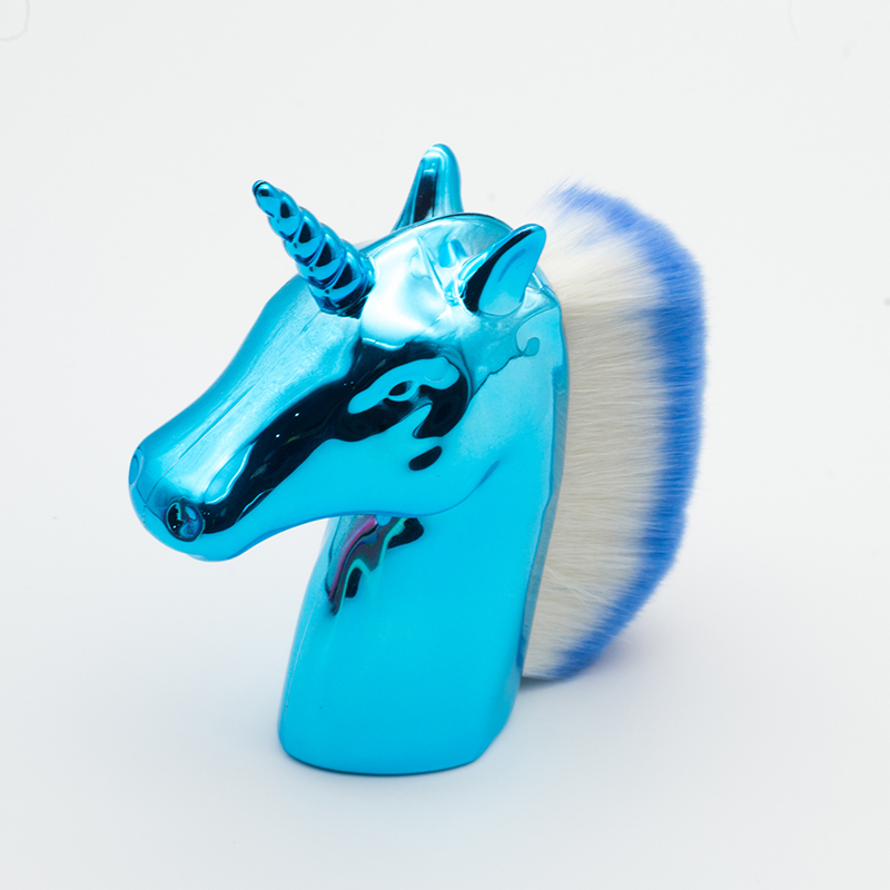 Accept Custom Guyo Nylon Nail Clean Brush with Blue Unicorn Shape Handle