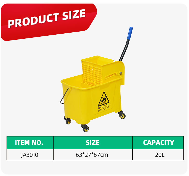 Commercial Wholesale Durable Single Down Side Press Janitor Cart Cleaning Plastic 20 Liter Mop Bucket with Wringer