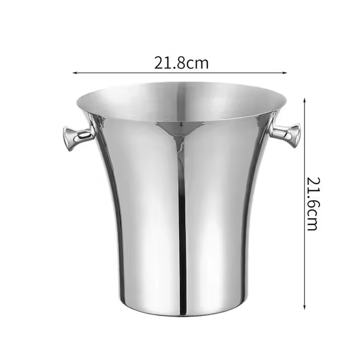Stainless Steel Champagne Bucket with Ice Tongs – Elegant Beverage Cooler for Home and Bar