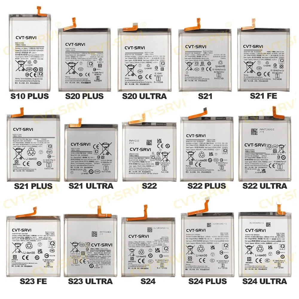 CVT Wholesales Bateria Capacidad Original All Models for Samsung S20 Ultra/ S22/ S22 Plus/ S20 Plus/ A10/ A02s Mobile Phone Battery Spare Parts