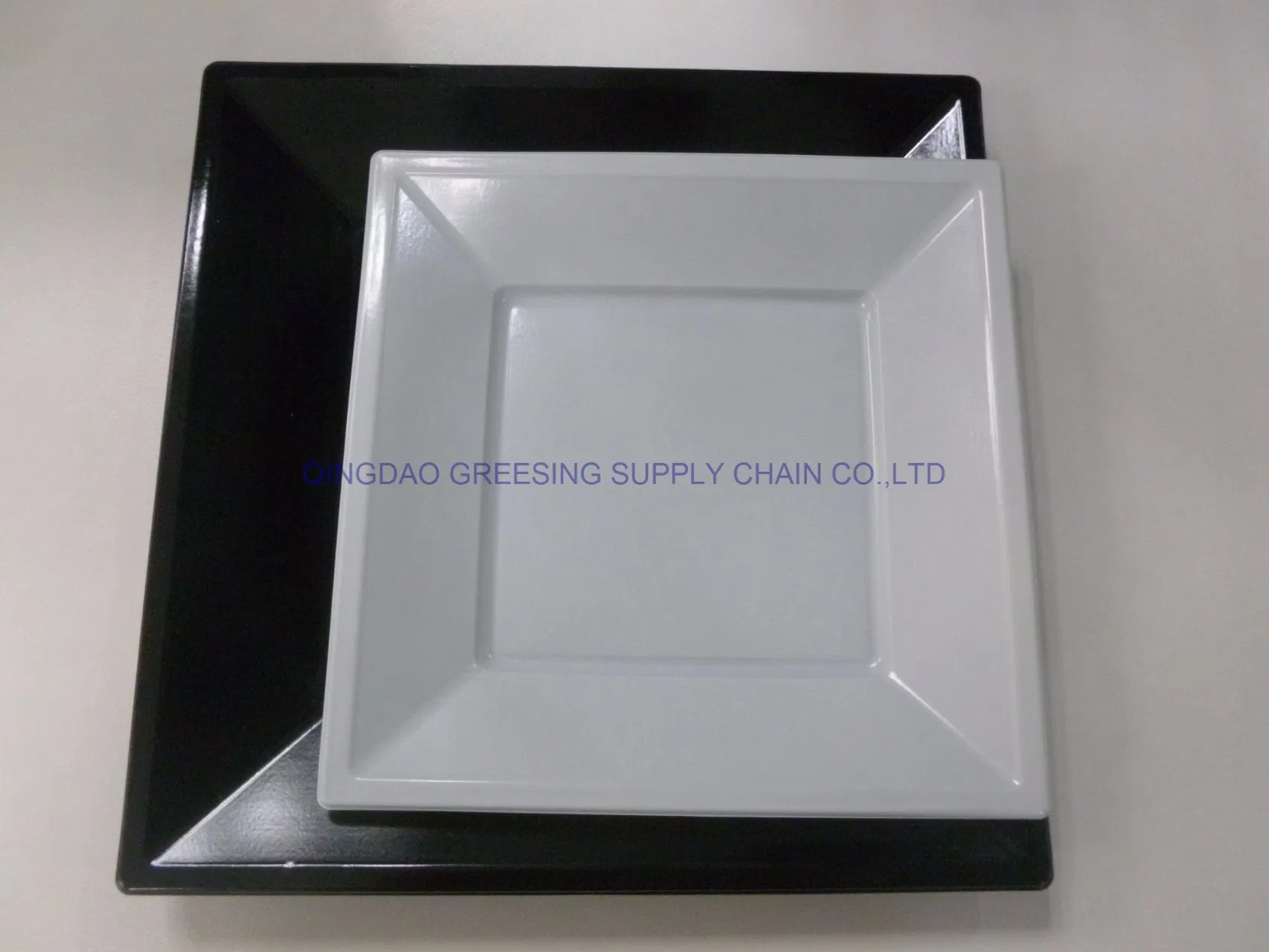 9" Disposable Plastic Tray Plastic Square Dinner Plate