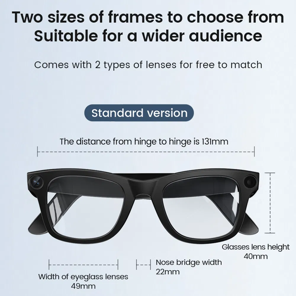 Умные очки E02 с AI-камерой 8МП, распознаванием и переводом