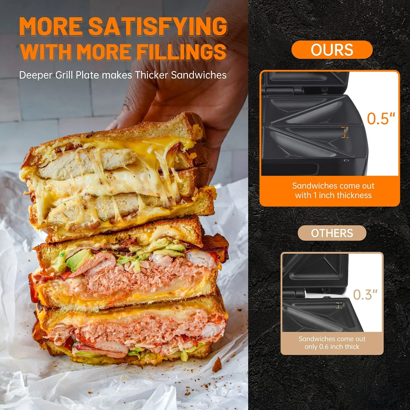 Wholesale Price Non-Stick Surface Cheese Toaster Electric Press Grill Breakfast Sandwich Maker
