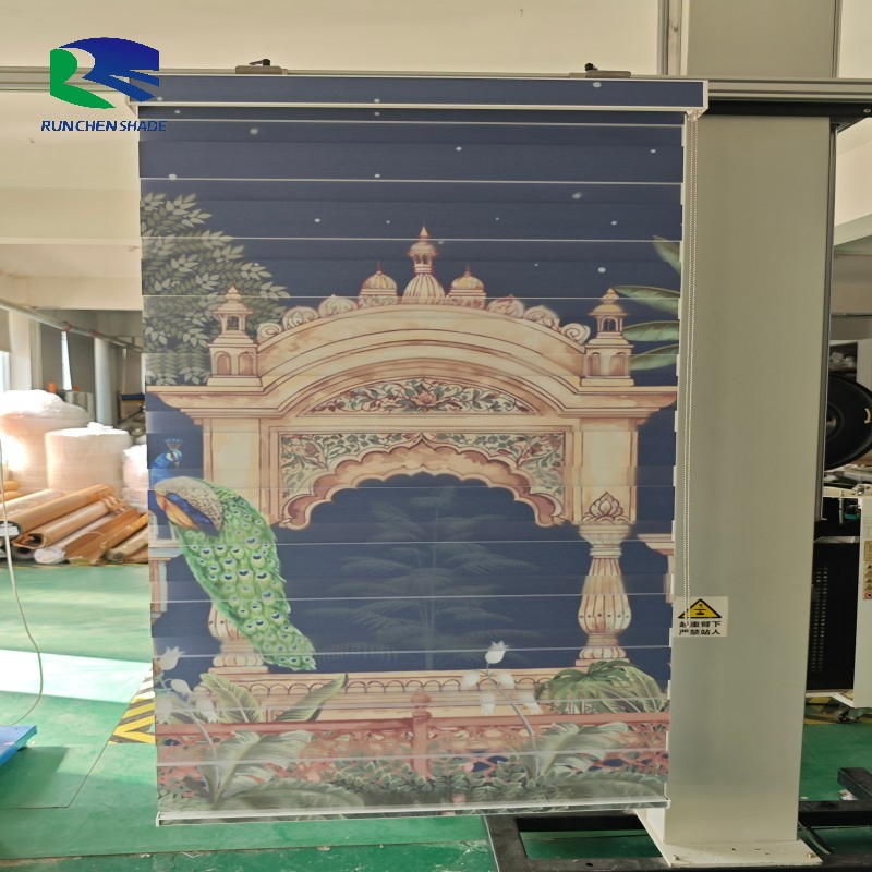 2025 Yst Factory Digital Printing Motorised Windproof Zebra Blinds