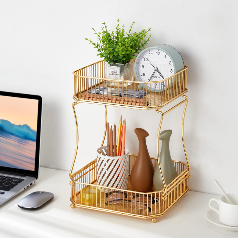 Двухуровневая металлическая корзина для фруктов на кухню