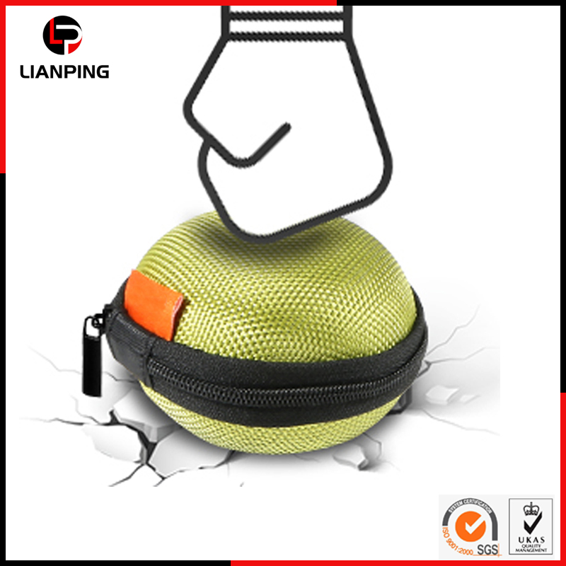 Круглый жесткий чехол EVA для наушников с сетчатым карманом