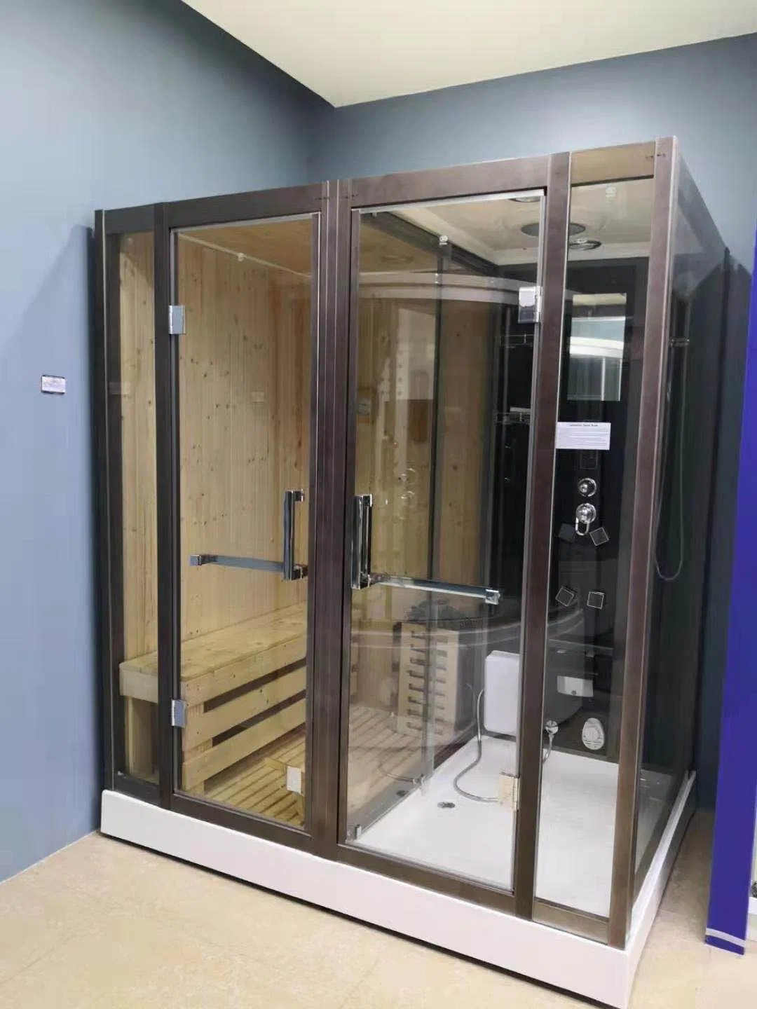 Комбинированная сауна-парная из кедра с компьютерным управлением