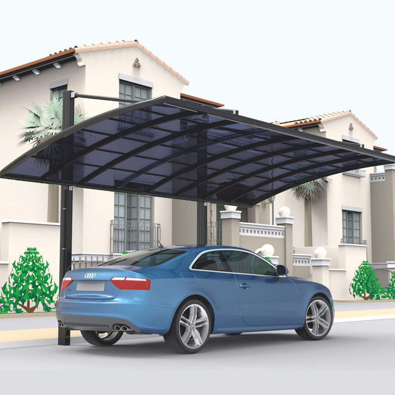 Luxury Polycarbonate Car Shelter Outdoor Transparent Aluminum Frame Modern Polycarbonate Canopy Aluminum Carport