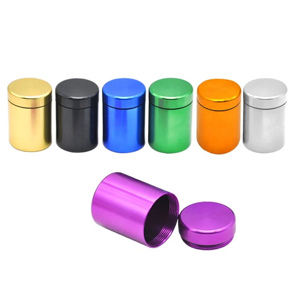 Custom Smell Proof Airtight Aluminum Metal Herb Tobacco Storage Container Stash Jars