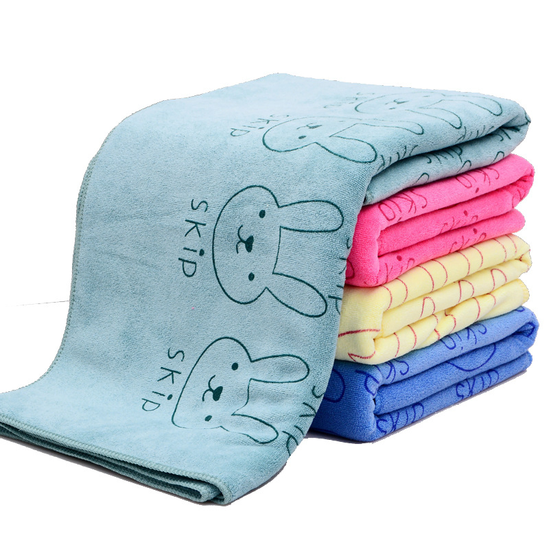 Wholesale Weft Brushed Bathroom Shower Towel Printed Face Hand Bath Towel
