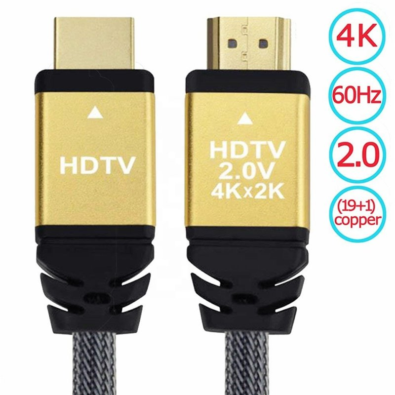 Top seller 1080P/2160P HDMI 2.0 high speed extension cable 4K 3D nylon braid HDMI video cable for laptop/HDTV monitor and projector