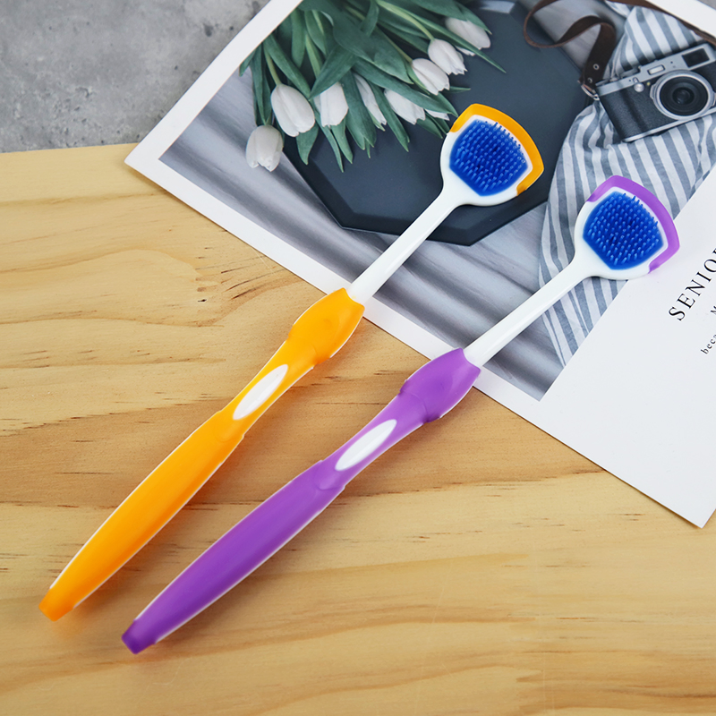 Care Soft Tongue Cleaning Brush Colored Rubber Tongue Scraper