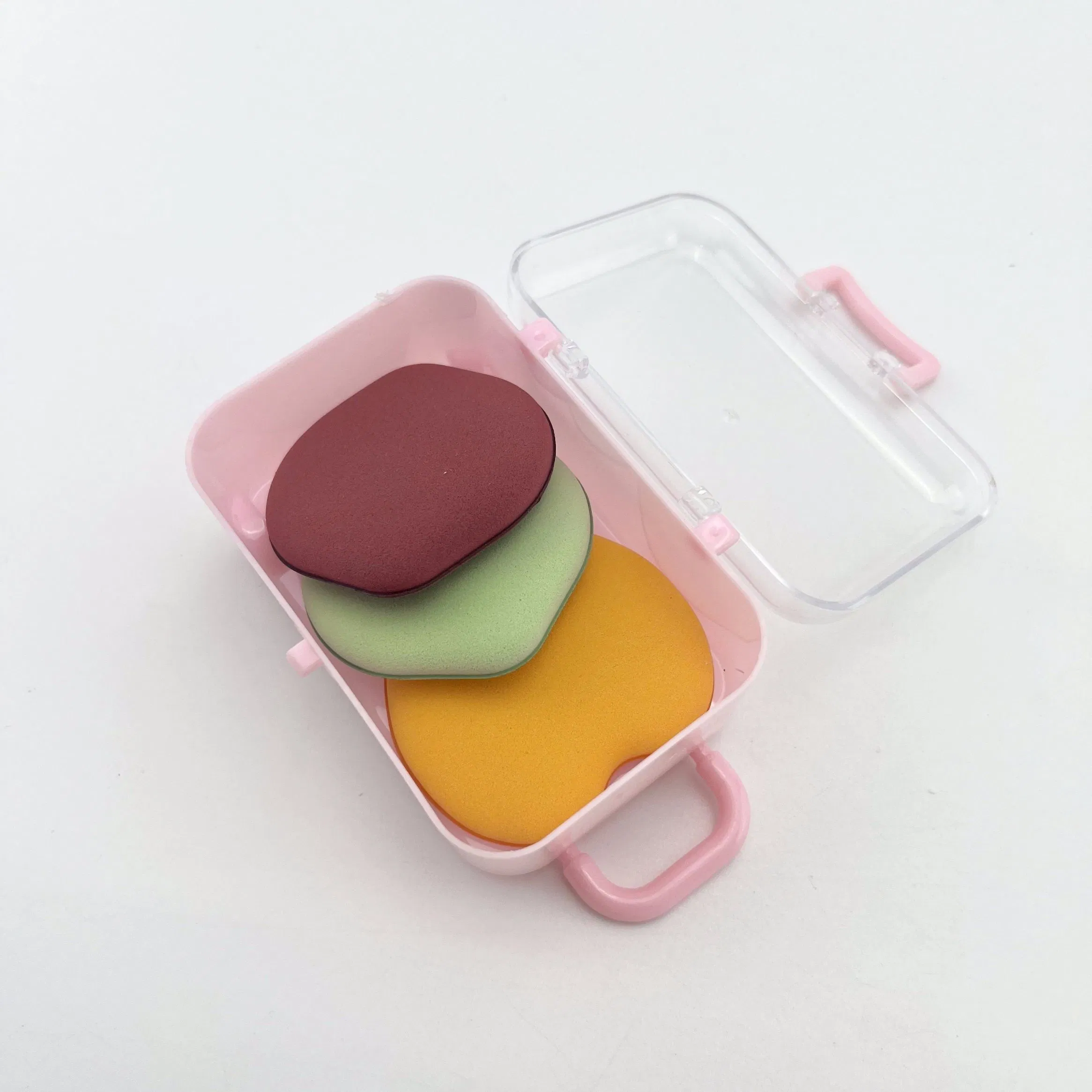 3PCS Set Durable Mini Finger Cosmetic Foundation Blending Puff Air Cushion Powder Puff with Plastic Box