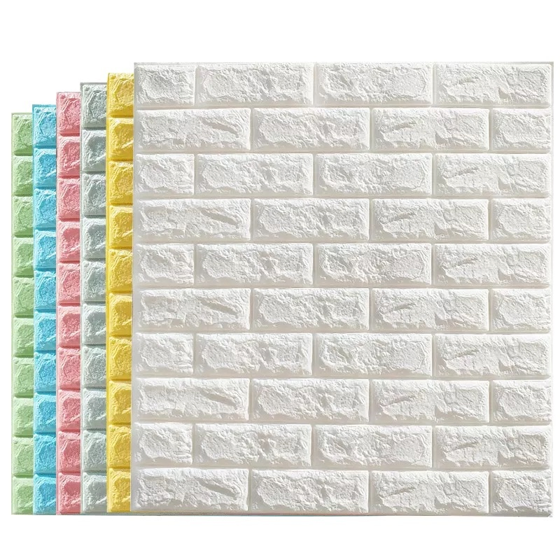 3D Foam Wallpaper Panel Tile Decoration Heat Retaining