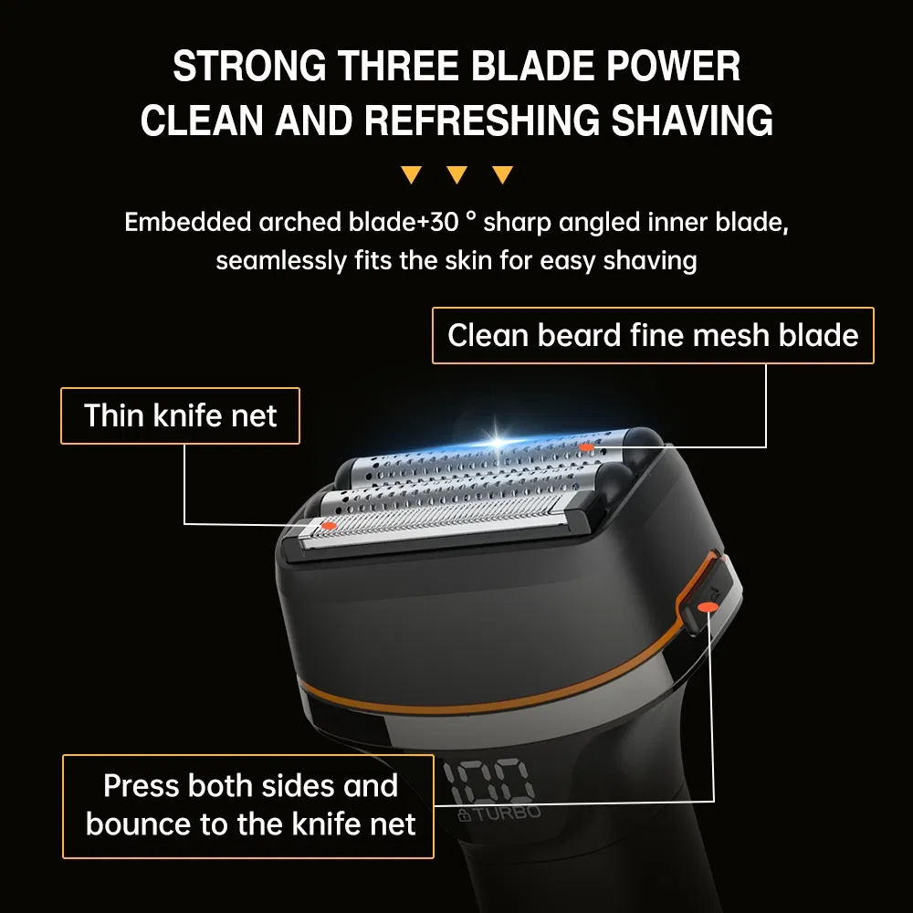 Lilipro S3 Electric Shaver for Men, Rechargeable and Cordless Razor, Black Wet and Dry, Foil Shaver