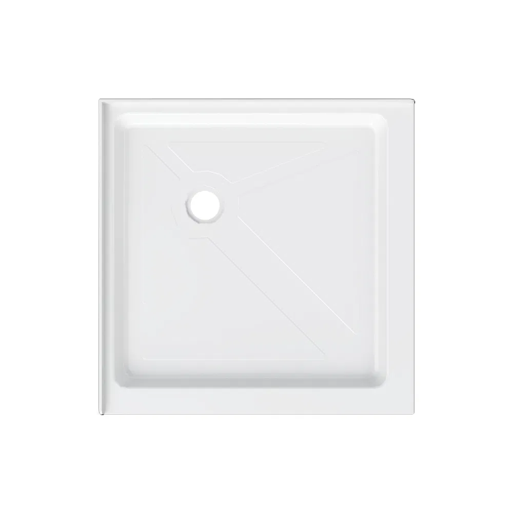 914*914*152mm Anti Slip Texture Quick Drain Double Threshold White Acrylic Square Shower Tray