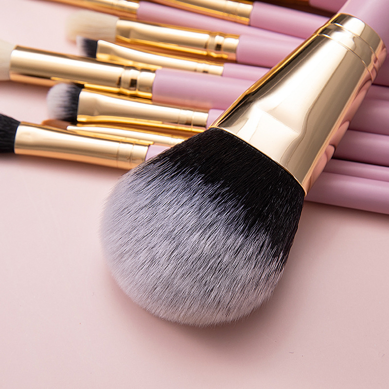 15PCS Sets Makeup Brushes Portable Beauty Tools High-Grade Wooden Handle Makeup Brushes with Pink Makeup Bag