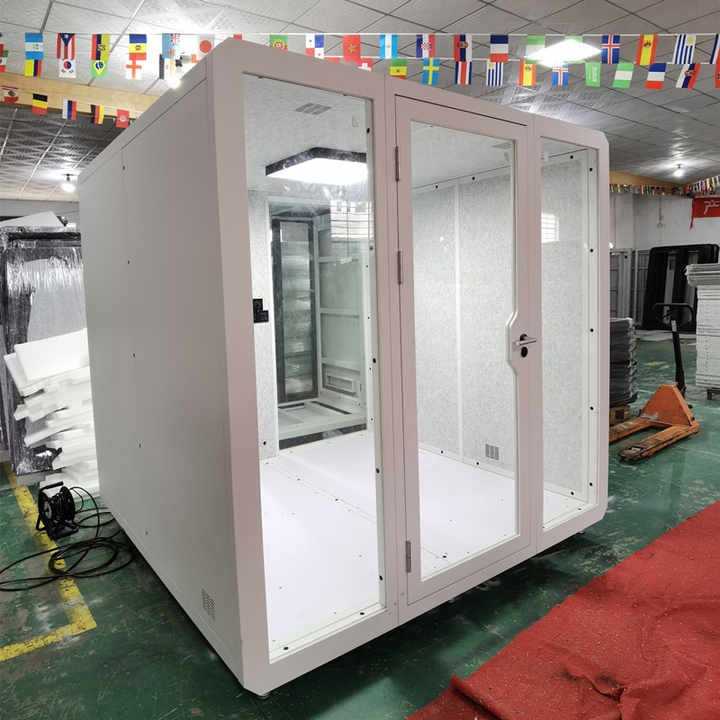 Modern Eco-Friendly 4-Layer Acoustic Office Pods Removable Portable Vocal Booth Steel Frame Soundproof Office Building Outdoor