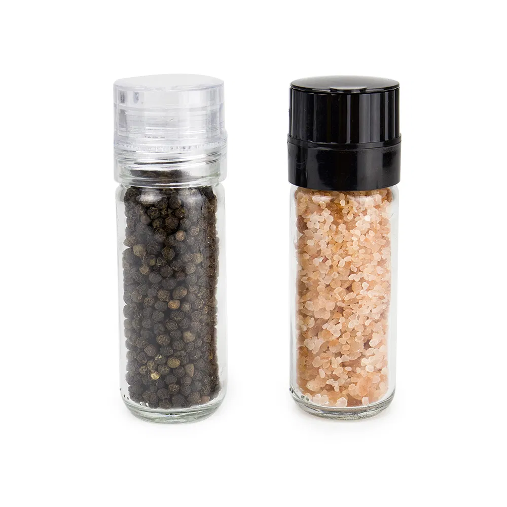 100ml Manual Adjustable Glass Bottle Salt and Pepper Grinder for Kitchen