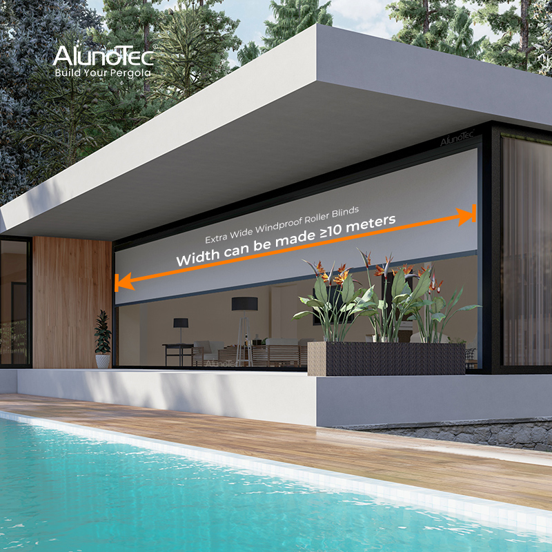 AlunoTec Electric Roman Retractable Sunshading Zipped Motorized Roller Blinds