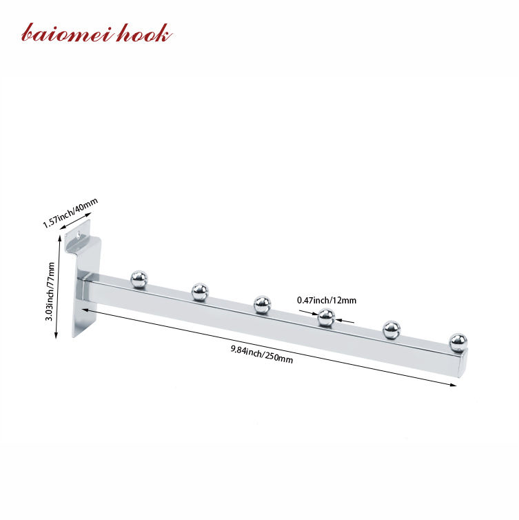 Factory Slat Wall Hanging Clothes Display Hook for Garment Store