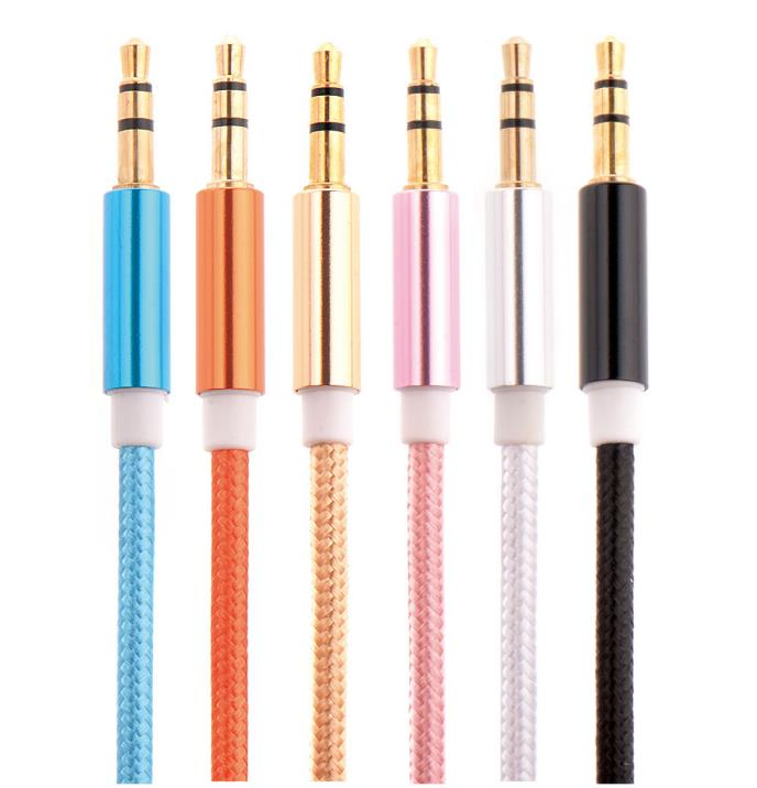 Аудиокабель AUX 3.5 мм, нейлоновая оплетка
