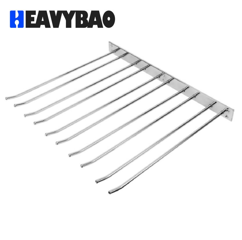 Heavybao Wine Glass Shelf Glasses Holder Storage Under Counter Wine Glass Holder Metal Hanger for Bar and Kitchen