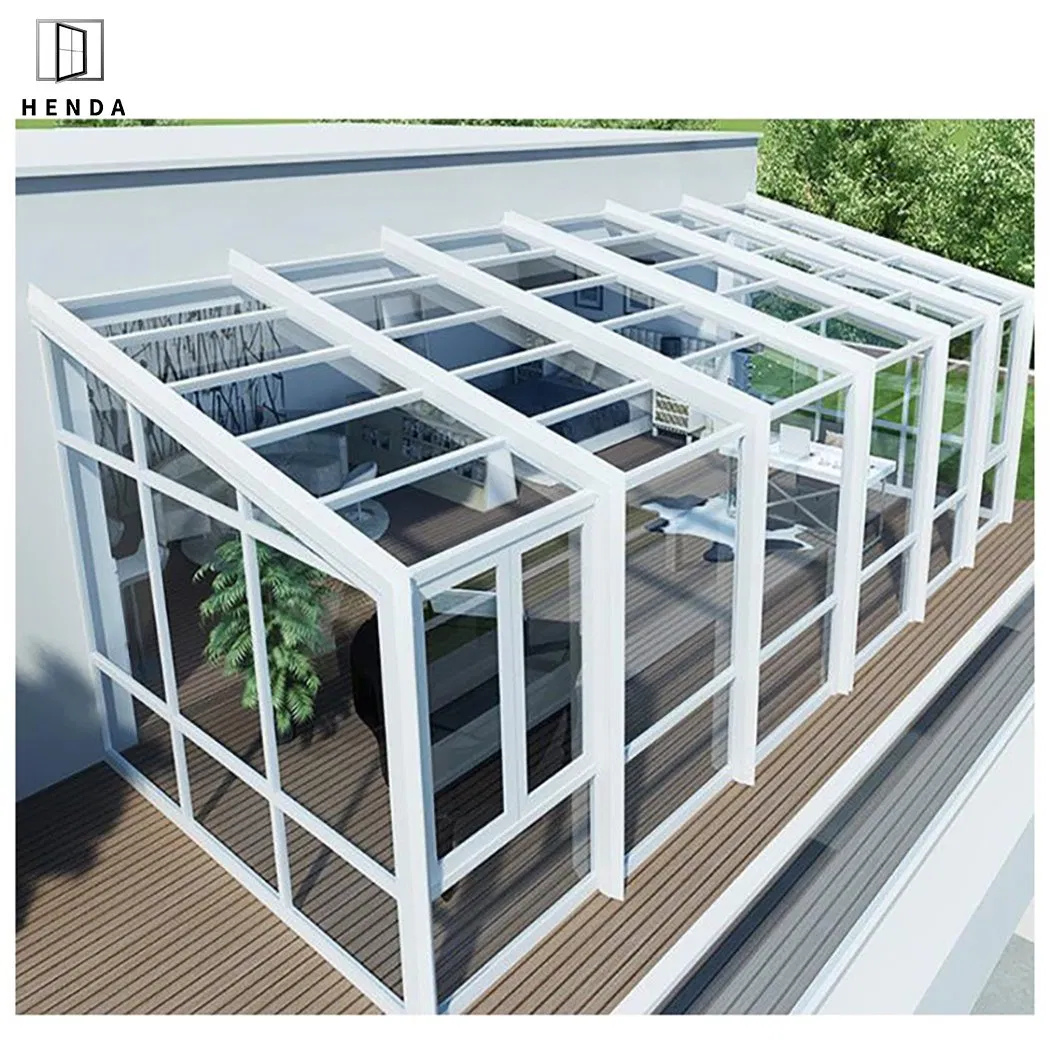 Aluminum Double Glass Sunroom with Sliding /Casement/Skylight Window for Garden