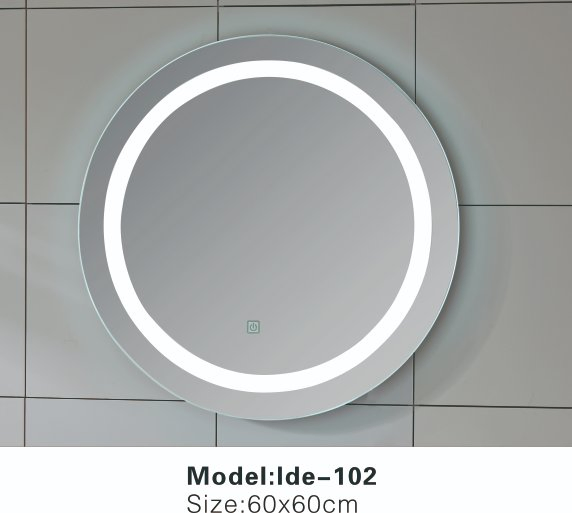 Elegant Modern LED Light Bathroom Mirror with Demister