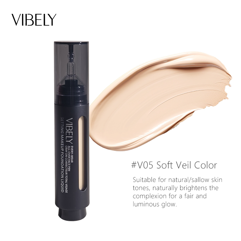 Portable Press Waterproof Concealer Oil Control Makeup Setting Moisturizing Liquid Foundation
