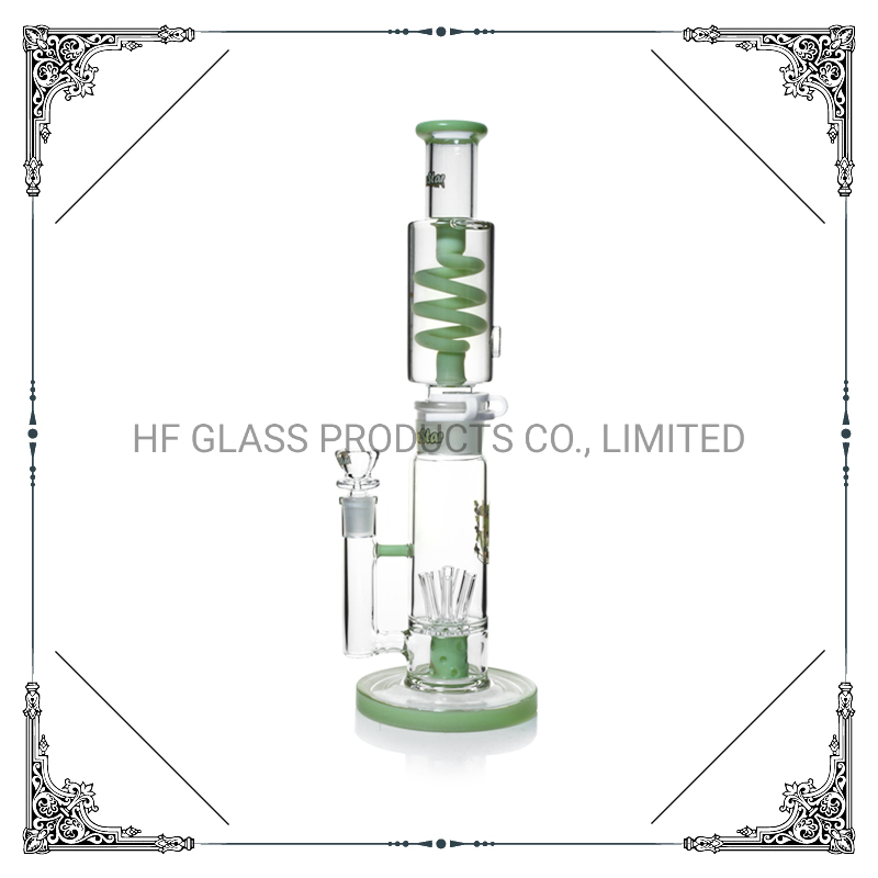 14 Inches Phoenix Glass Shisha Hookah Tobacco Glycerin Freezable Coil Straight Tube Oil DAB Rig Smoking Water Pipe