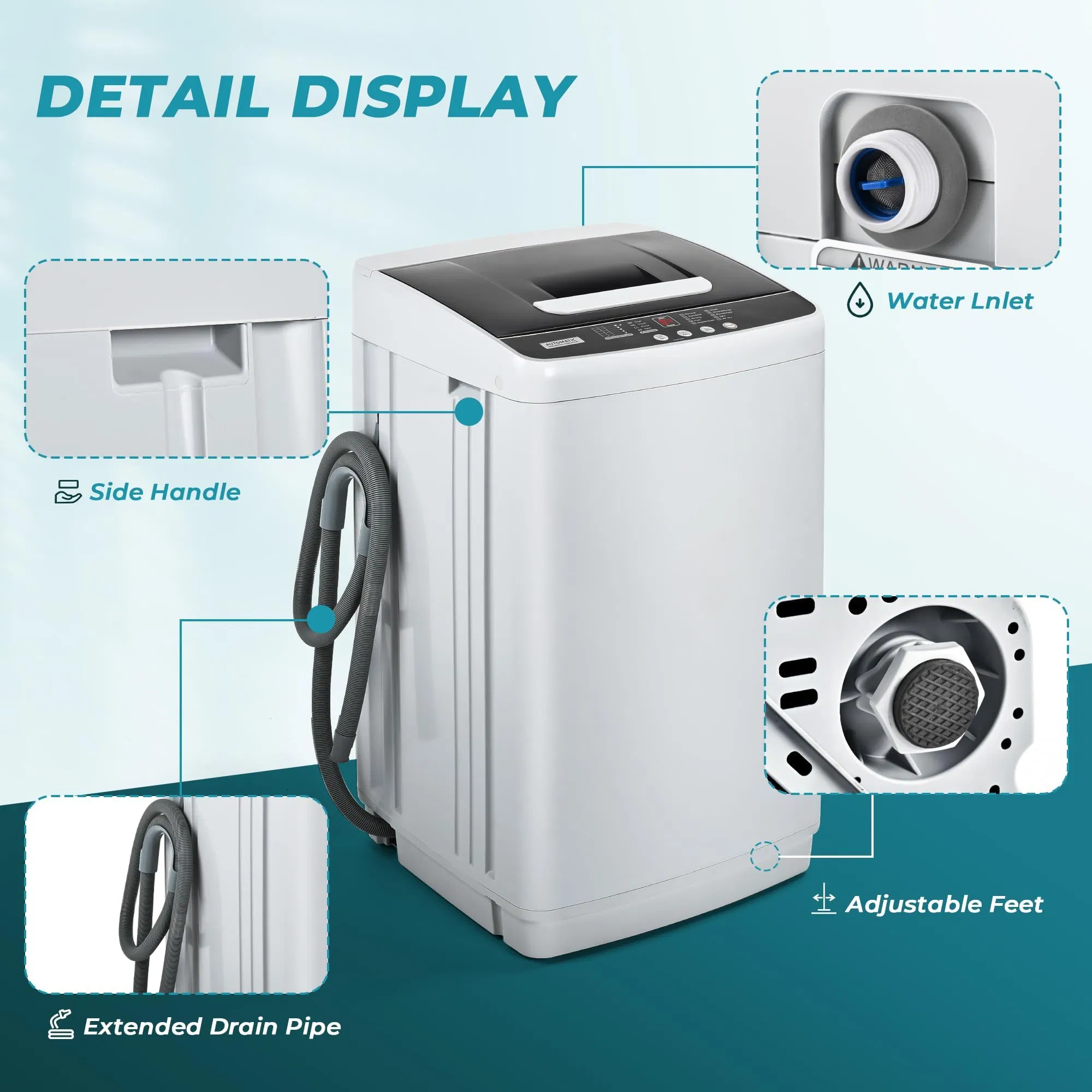 Euhomy High-Performance Portable Washing Machine for Hotel Environments