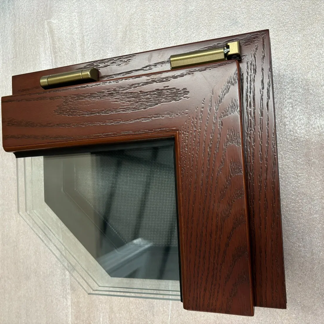 Luxurury Design Wooden Thermal Break Aluminum Aluminium Casement Swing out-Ward Opening Window with Soundproof Heat Insulation Glass