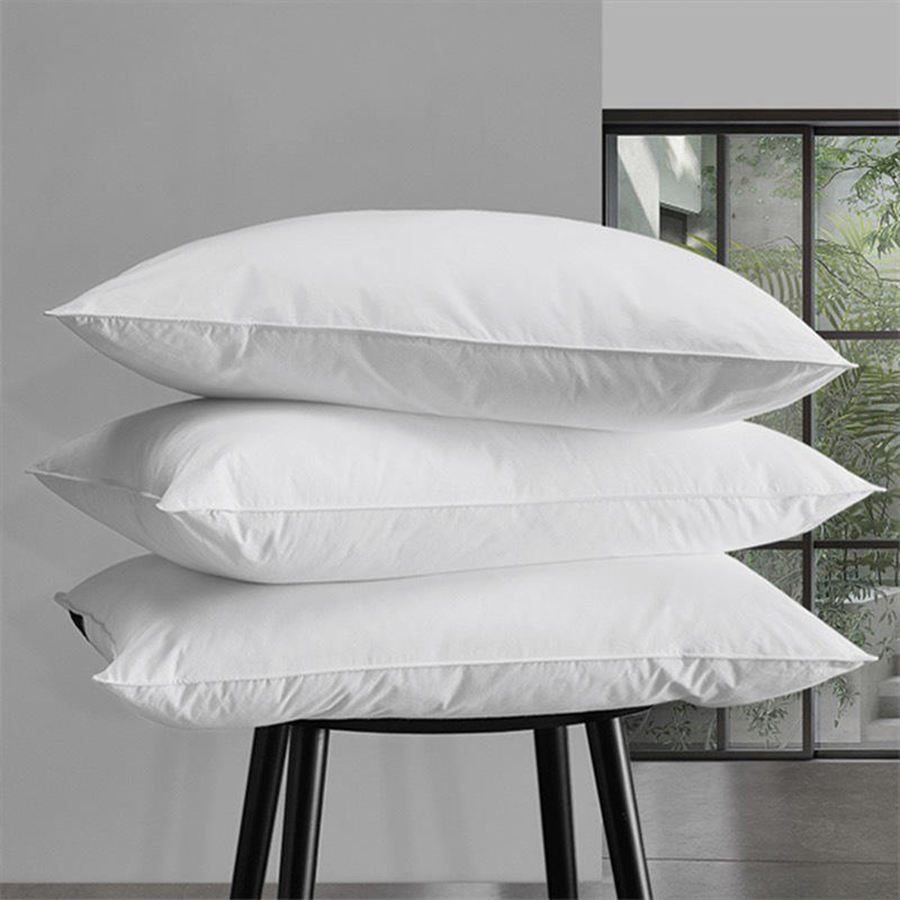 100% Cotton Fabric 400 White Goose Down Feather Hotel Collection Bed Pillows