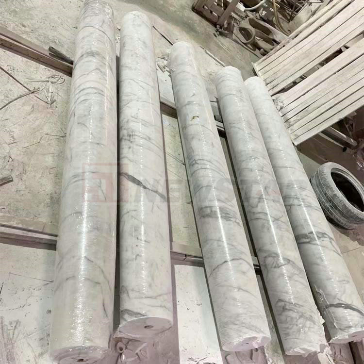 Decorative Carved Stone Pillar Roman Pillars Travertine Columns White Marble Column