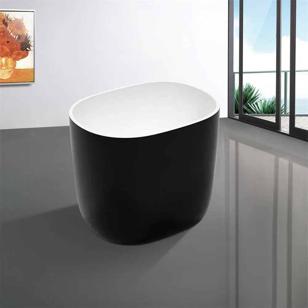 Акриловая ванна овальная отдельностоящая черная