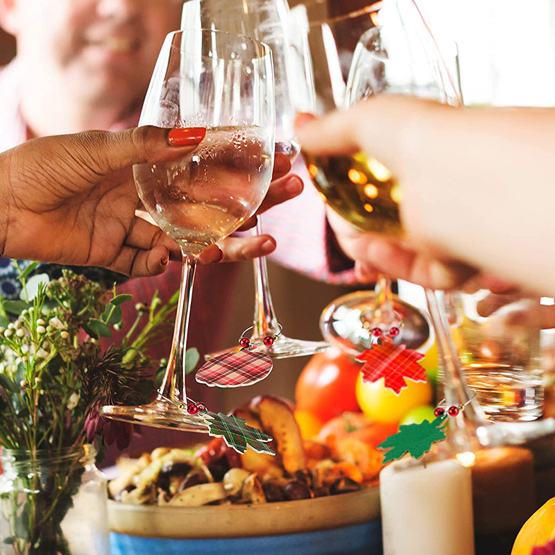 PVC Soft Rubber Wine Glass Ring DIY Christmas Red Wine Glass Ring Decorative Wine Glass Pendant