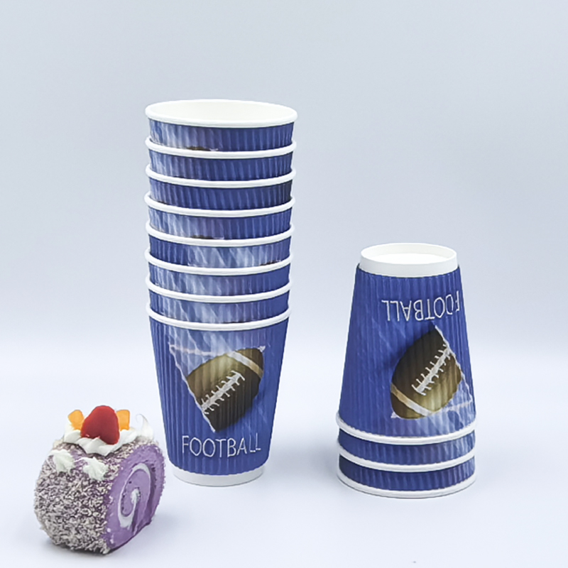 Биоразлагаемая бумажная чашка 8oz с рифлеными стенками