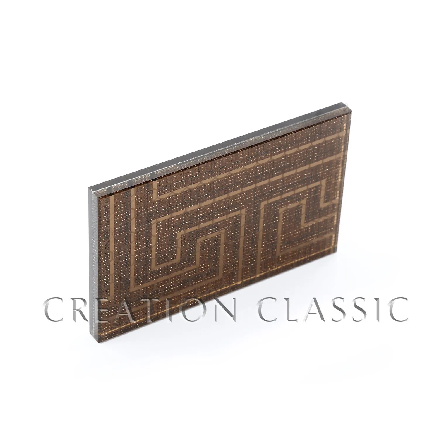 5mm Bronze Deep Acid Etched Glass with Various Flower Types