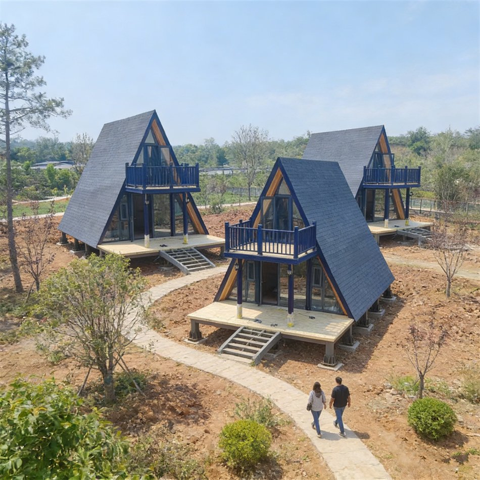 a Frame House Prefabricated Modular Structure for Resort Developers Flat Pack Shipping Reduces Total Project Cost