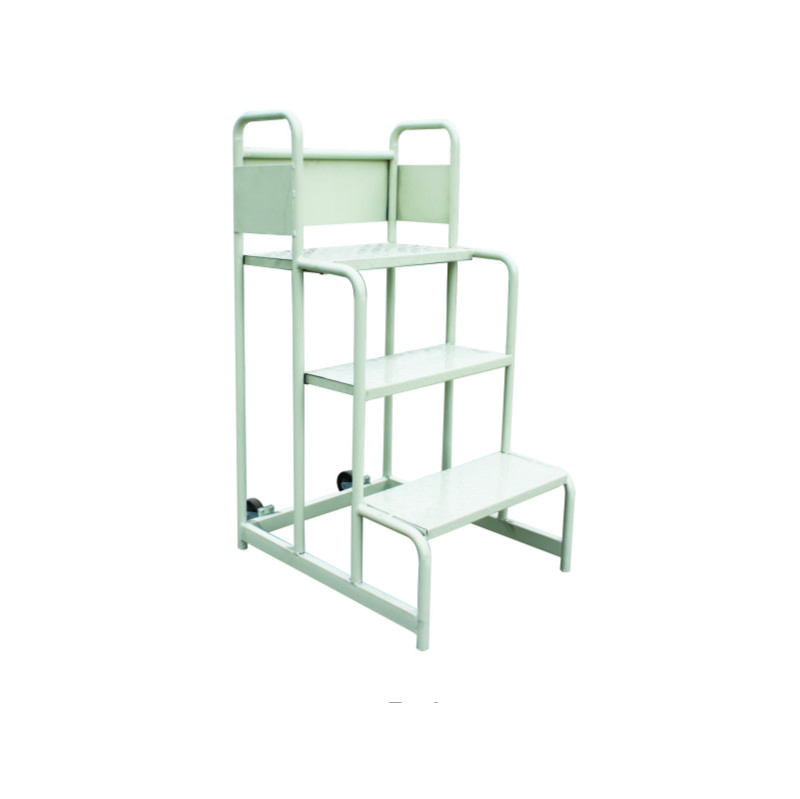 Movable Platform Ladder Warehouse Steel Rolling Ladder