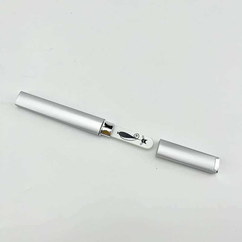 Custom Logo Portable Cute Cat Pattern White Corundum Nail Buffer File with Case