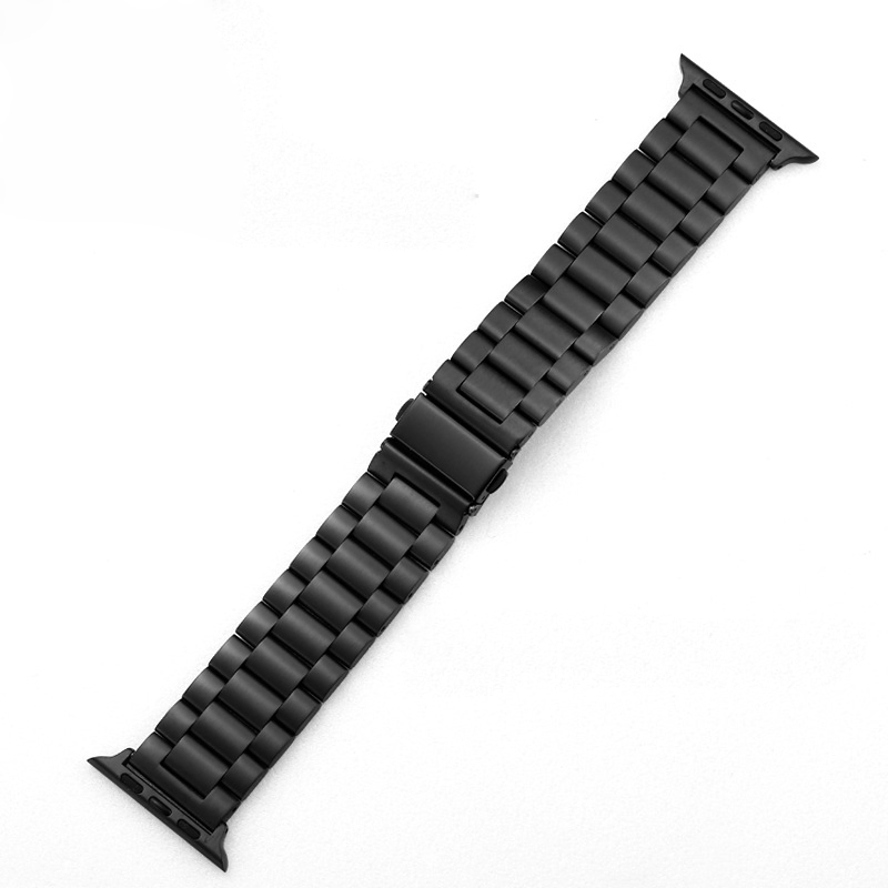 Luxury Classic Stainless Steel 3 Beads Solid Metal Watch Band